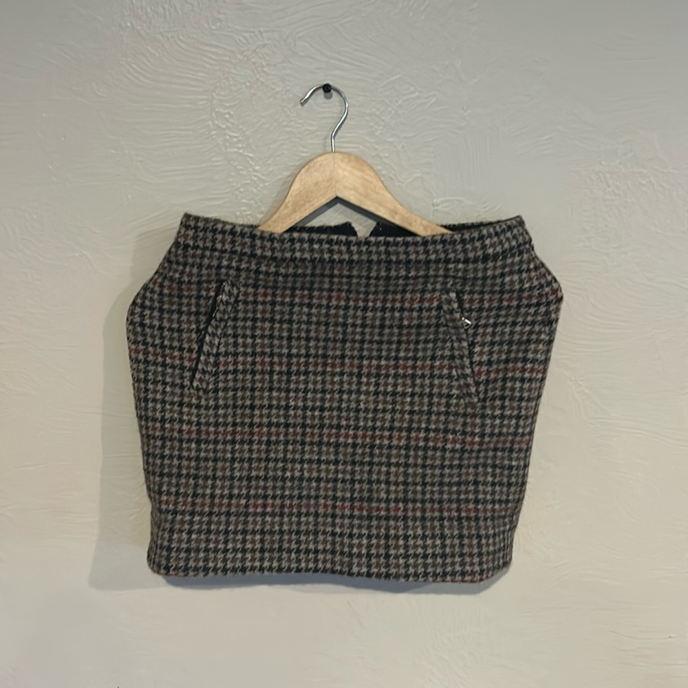 J. Crew Women's Tweed Houndstooth Wool Mini Skirt - Multicolor, Size 0